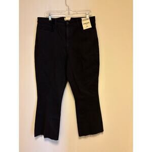 L'agence High Rise Crop Flare Jeans Black NWT 34